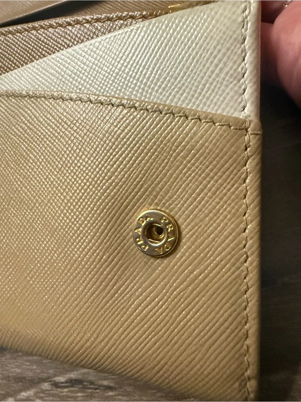 Prada Beige Saffiano Leather Wallet